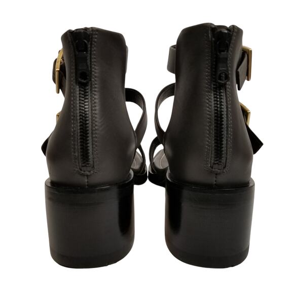 Rag & Bone Fallon Women's Dark Gray Black Leather Sandals Size 41 / 11 - Picture 5 of 14